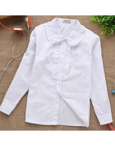 [보리보리] 자보블라우스 여아셔츠 주니어 화이트 블라우스 남방 초등고학년 합창 단체복 정장 연주회 긴팔