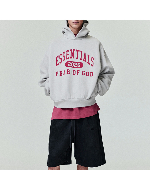 에센셜-피어오브갓 피어오브갓 에센셜 로고 후드티 스모크 그레이 192HO256862F SMOKEGREY 착용컷