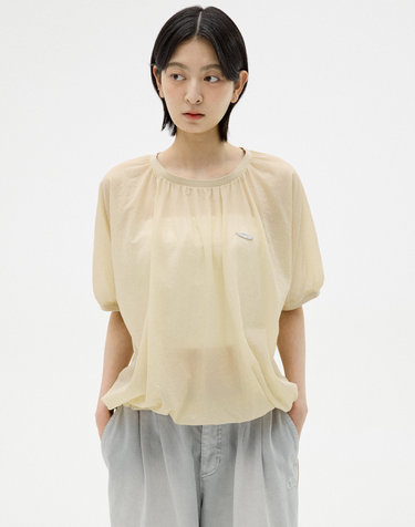 로고 와펜 시어 나일론 탑 [BEIGE]