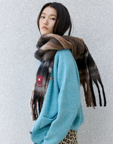 볼드 체크 머플러 [BROWN]