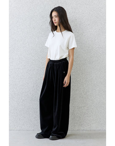 턱 와이드 벨루어 팬츠 [BLACK]