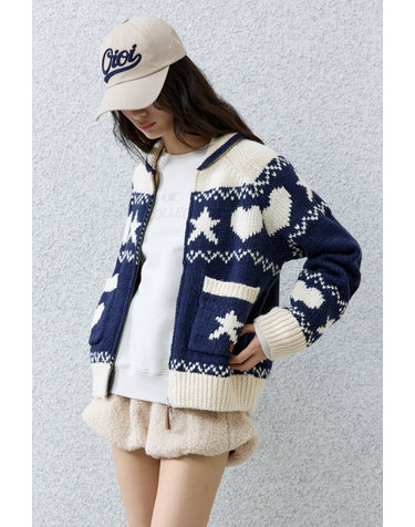 러브스타 코위찬 니트 가디건 [NAVY]