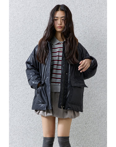 퍼 카라 다운 워크 자켓 [BLACK]