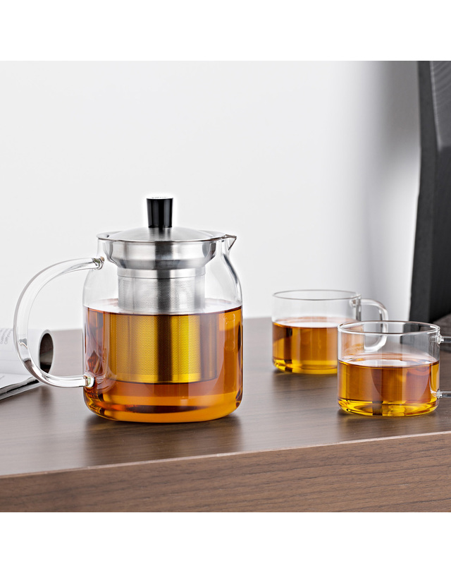 나리히라 마린글라스 베이직 스텐 필터 티포트 700ml 착용컷