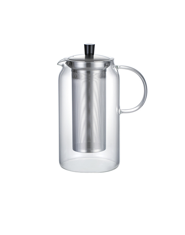 나리히라 마린글라스 베이직 스텐 필터 티포트 1200ml 착용컷
