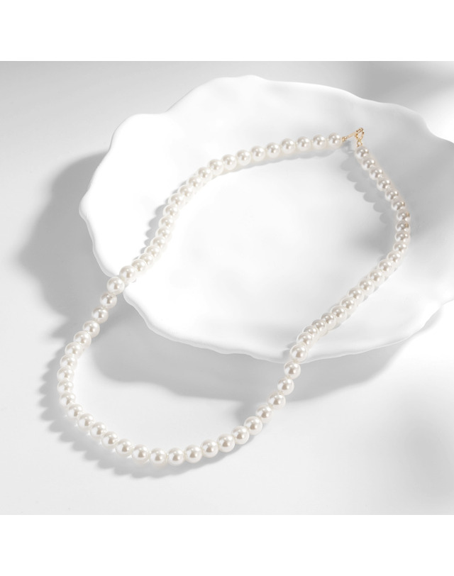 모아르 [모아르] 14K 에끌라드 진주 목걸이 6mm 착용컷