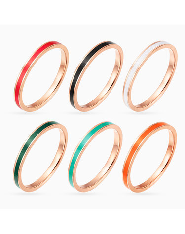 [모아르] 18K 제라 컬러 라인 반지 2mm 6type
