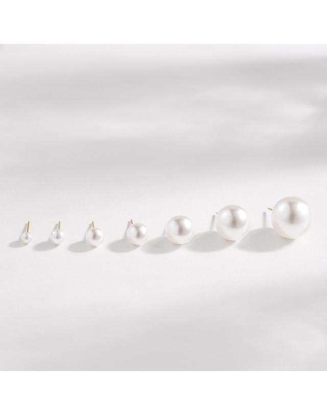 모아르 [모아르] 14K 베르니 스왈 진주 귀걸이 10mm 착용컷