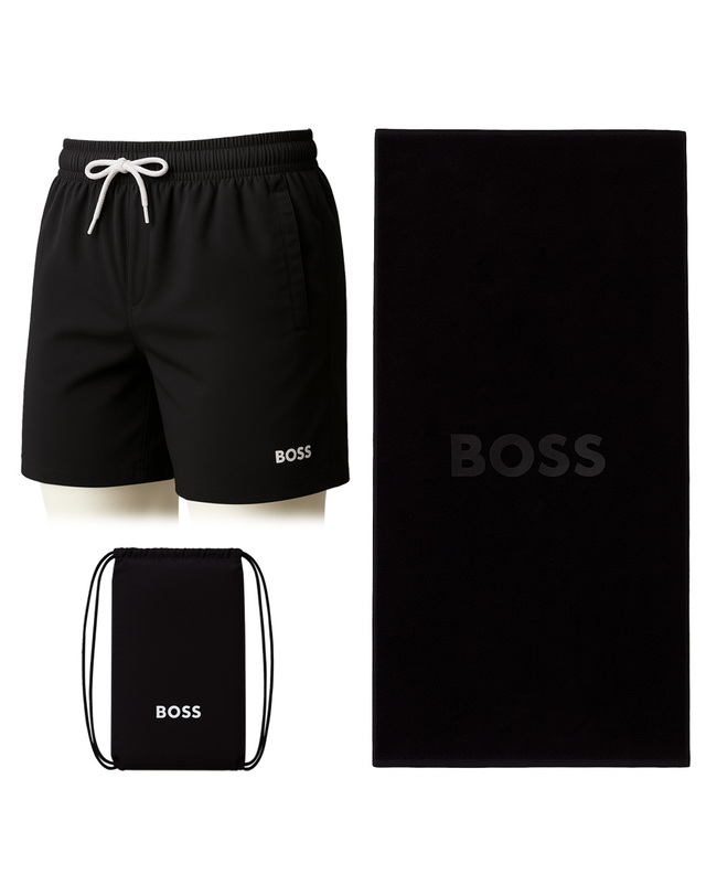 휴고보스 BOSS 휴고보스 남성 수영복 보드숏 팬츠 비치타월 세트 착용컷