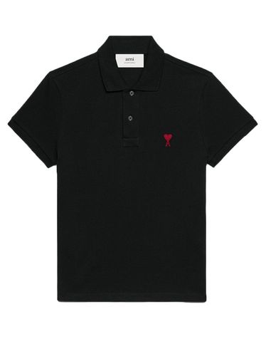 25SS 아미 하트로고 블랙 폴로 카라 티셔츠 BFUPL001 760 001