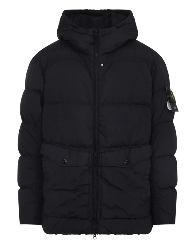스톤아일랜드 25FW 스톤아일랜드 크링클랩스 후드 다운 자켓 패딩 블랙 K2S1541000 11S0A23 V0029 착용컷
