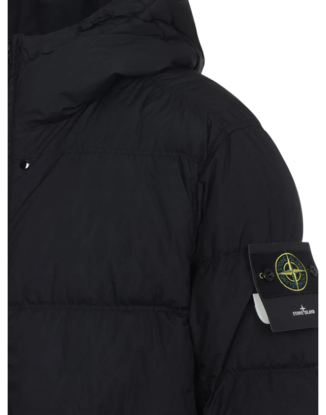 스톤아일랜드 25FW 스톤아일랜드 크링클랩스 후드 다운 자켓 패딩 블랙 K2S1541000 11S0A23 V0029 착용컷