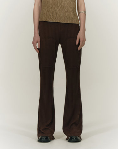 SQUARED PANNEL LEGGINGS [BROWN]