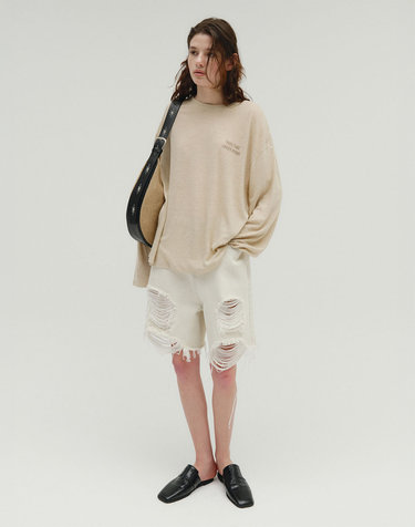 솔티페블 LINEN LOOSE LONG SLEEVE TOP [BEIGE]
