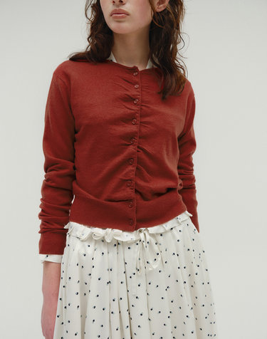 SHIRRING CARDIGAN [BRICK]