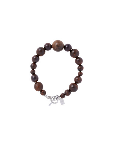 WOOD BALL BRACELET [BROWN]