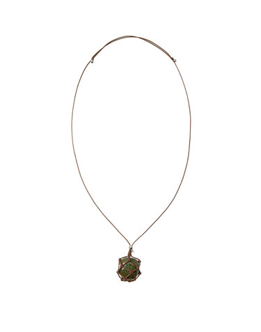 RAW STONE NET NECKLACE [BROWN]