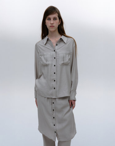 SOFT TWILL POCKET SHIRT [MOCHA]