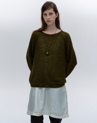 MOHAIR LOOSE-FIT KNIT [KHAKI]