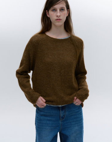 MOHAIR LOOSE-FIT KNIT [BROWN]