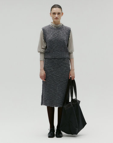 BOLD KNIT WOOL VEST [GREY]