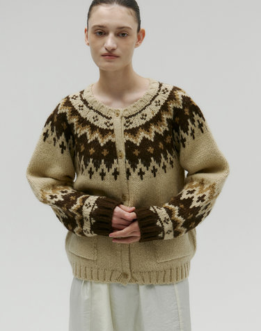 NORDIC HEAVY CARDIGAN [BEIGE]