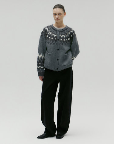NORDIC HEAVY CARDIGAN [CHARCOAL]