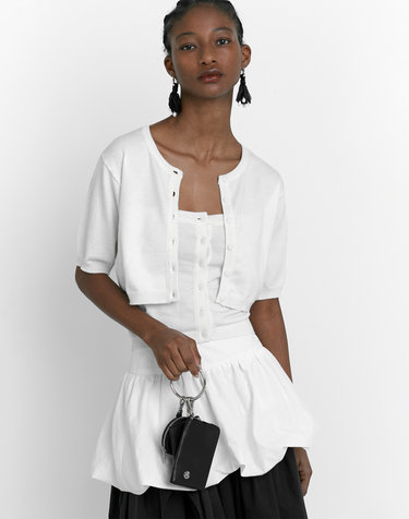 TUBE TOP HALF CARDIGAN SET UP [WHITE]