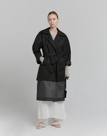 로우타이드 LAYERED TRENCH COAT [BLACK]