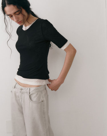 LAYERED T-SHIRT [BLACK]