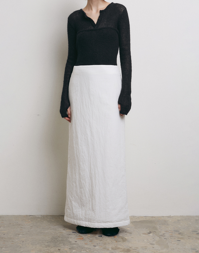 로우타이드 PADDING MAXI SKIRT [WHITE] 흰색 착용컷