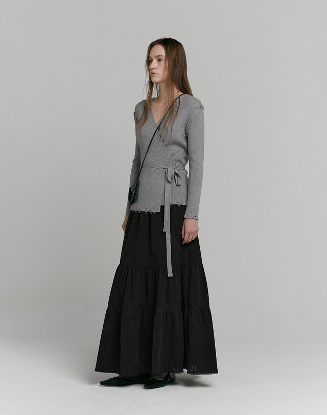 로우타이드 DAMAGED WRAP KNIT [GREY] 그레이 착용컷