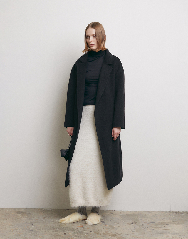 로우타이드 HANDMADE ROBE LONG COAT [BLACK] 블랙 착용컷