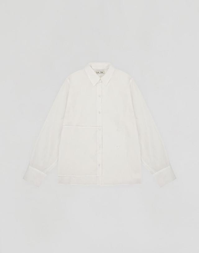 로우타이드 [4th REORDER] SILKY BUTTON WRAP SHIRT [WHITE] 흰색 착용컷