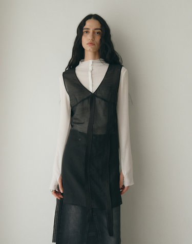 SHEER LAYERED DRESS [BLACK]
