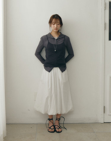 STRAP BALLOON SKIRT [WHITE]