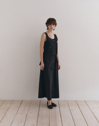 TWO WAY LAYERED WRAP DRESS [BLACK]