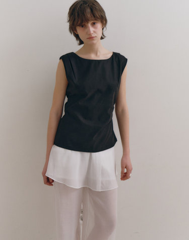 로우타이드 BOATNECK BLOUSE [BLACK]