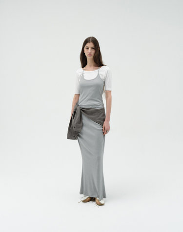 HALTER NECK BUTTON TWO PIECE [GREY]