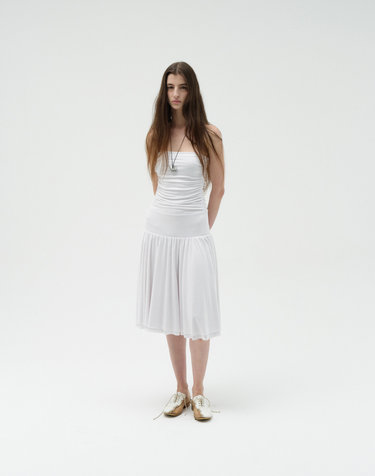 TWO-WAY SHIRRING DRESS [WHITE]