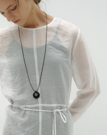 [2nd REORDER] WOOD CIRCLE NECKLACE [BLACK]
