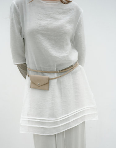 [1st REORDER] SUEDE LONG BELT BAG [BEIGE]