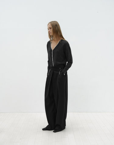 [1st REORDER] WIDE WRAP PANTS [BLACK]
