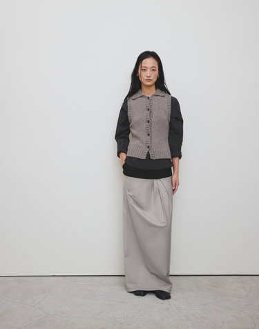 [1st REORDER] DRAPE MAXI SKIRT [BLACK]