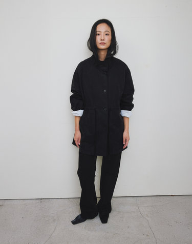 COTTON HALF COAT [BLACK]