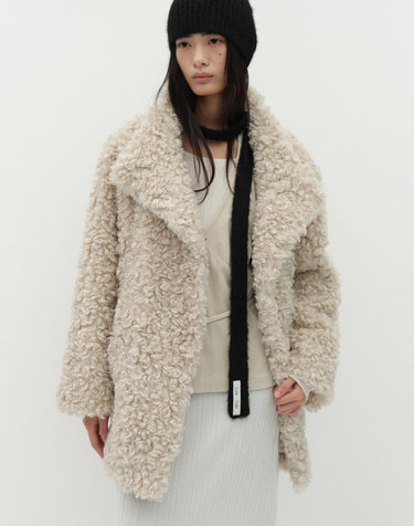 FLUFFY KNIT SCARF [BLACK]