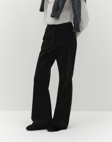 CORDUROY BOOTCUT PANTS [BLACK]