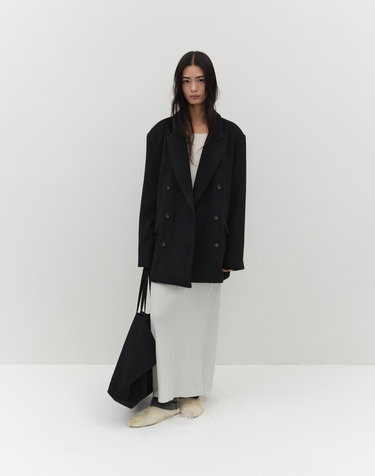 [1st REORDER] DOUBLE BREASTED WOOL BLAZER [BLACK]