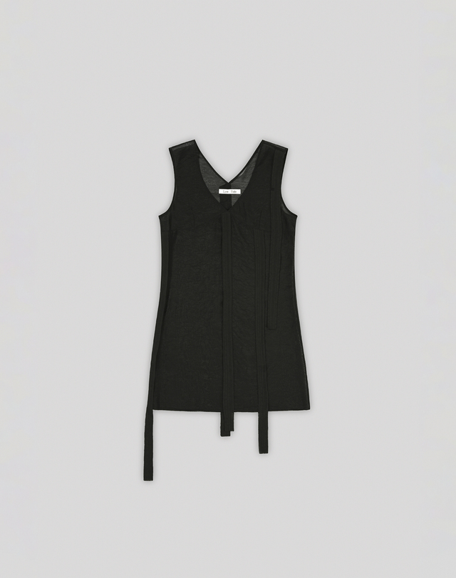 로우타이드 SHEER LAYERED DRESS [BLACK] 블랙 착용컷