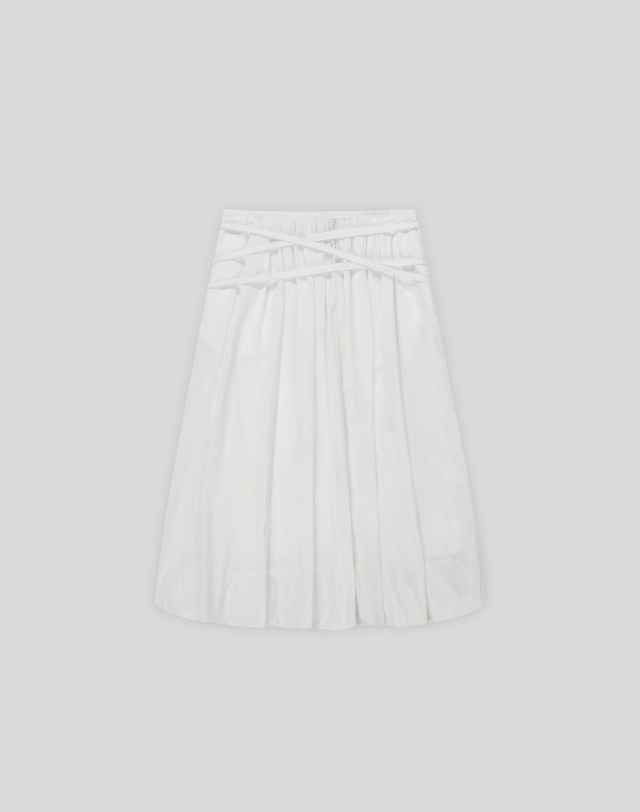 로우타이드 STRAP BALLOON SKIRT [WHITE] 흰색 착용컷